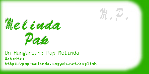 melinda pap business card